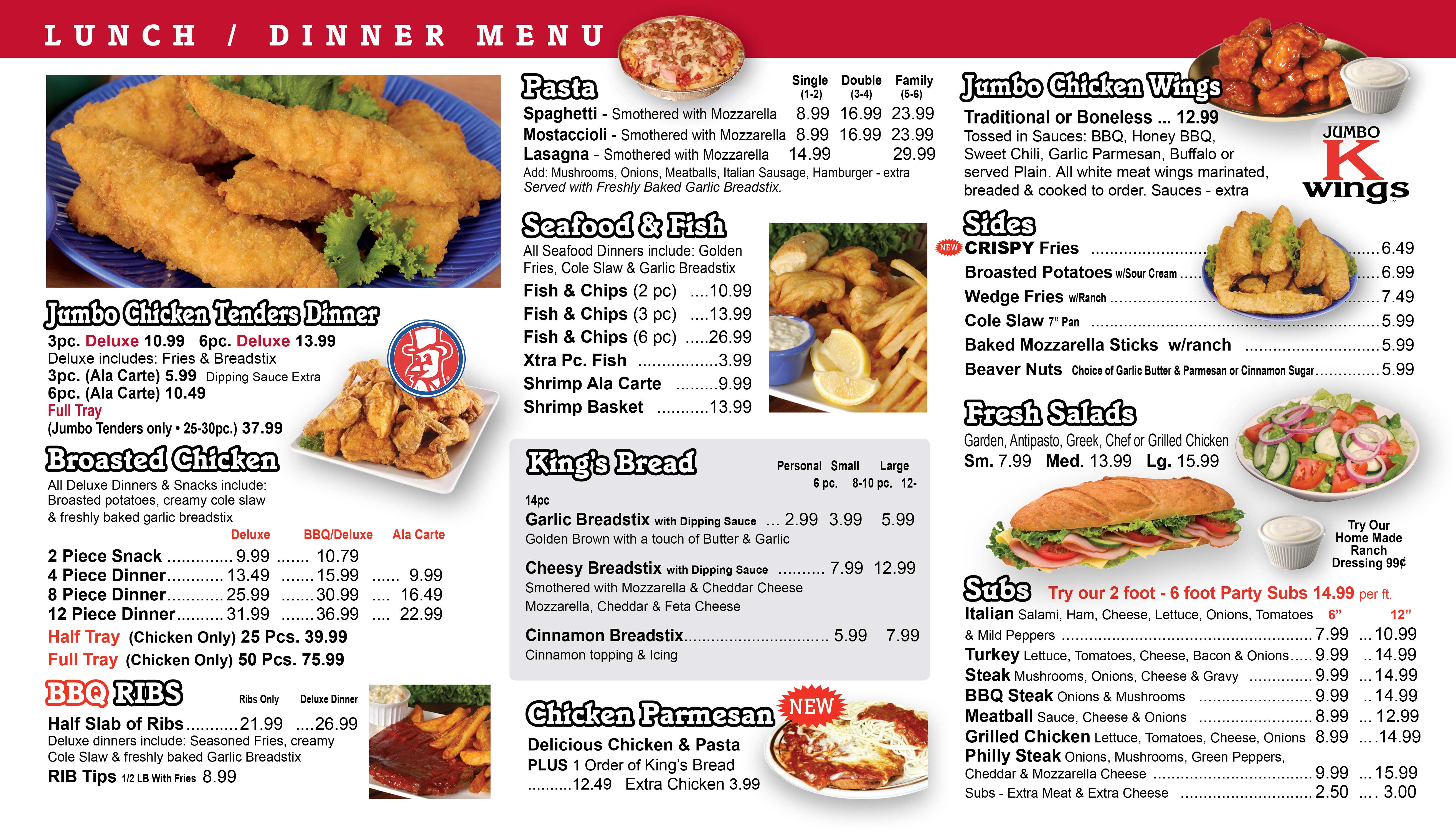 Roseville - Lunch / Dinner Menu